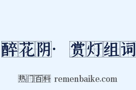 醉花阴·赏灯组词是什么意思的图片